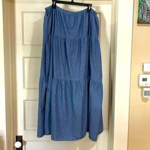 Carole Little Chambray Maxi Skirt XL